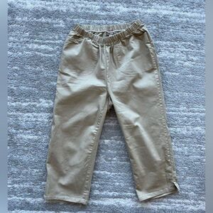 Woman Within Plus Size 12W Tan Beige Pull On Elastic Waistband Capri Pants